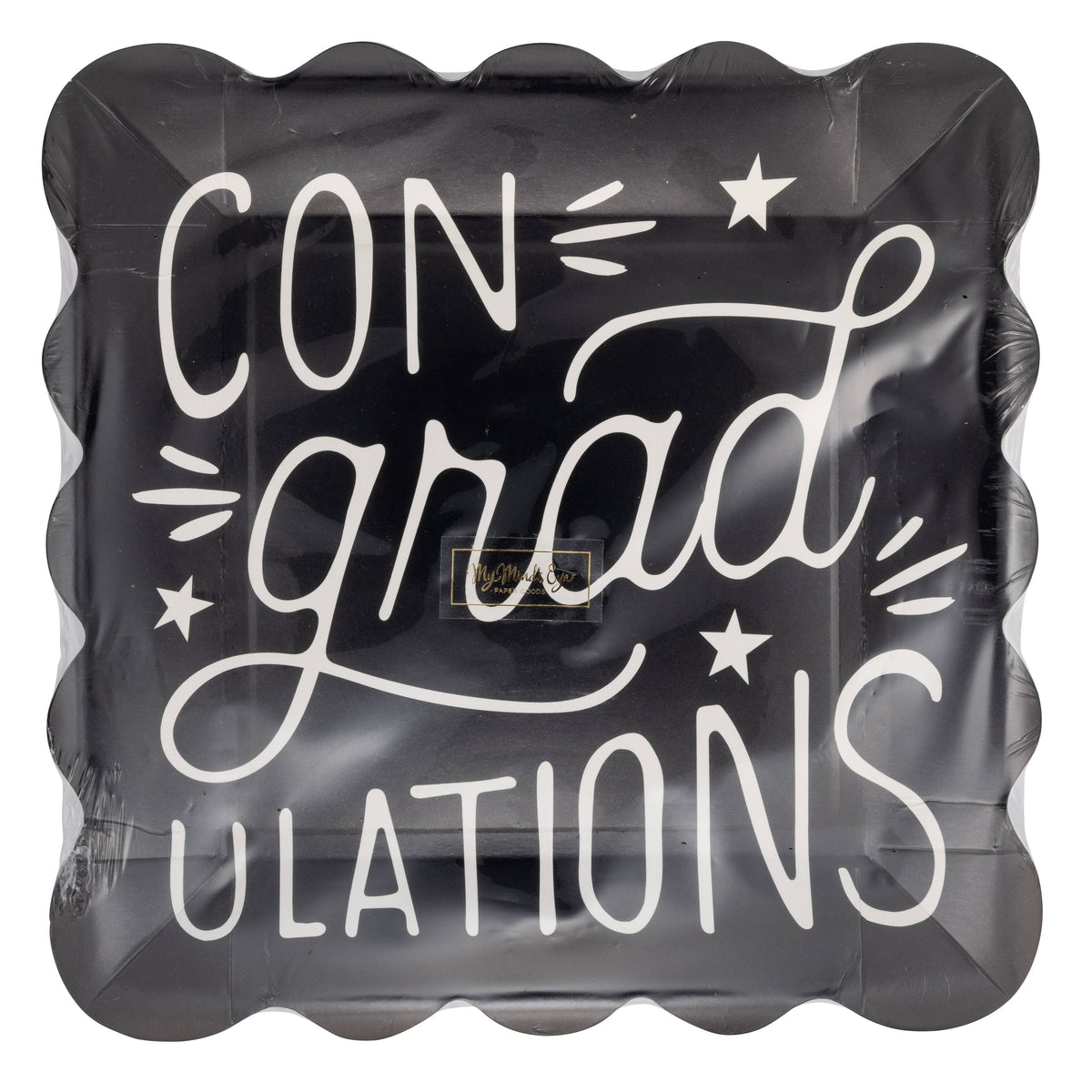 Packaged ConGRADulations graduation plates for graduation party tableware