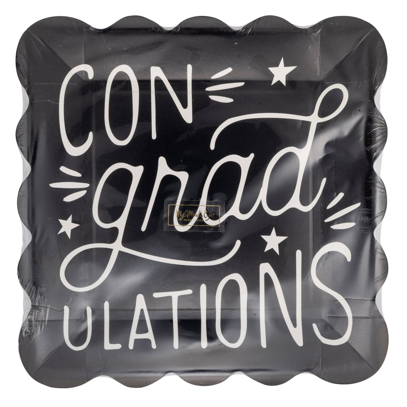 Packaged ConGRADulations graduation plates for graduation party tableware