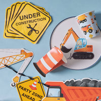 construction party napkins with under construction design with matching tableware