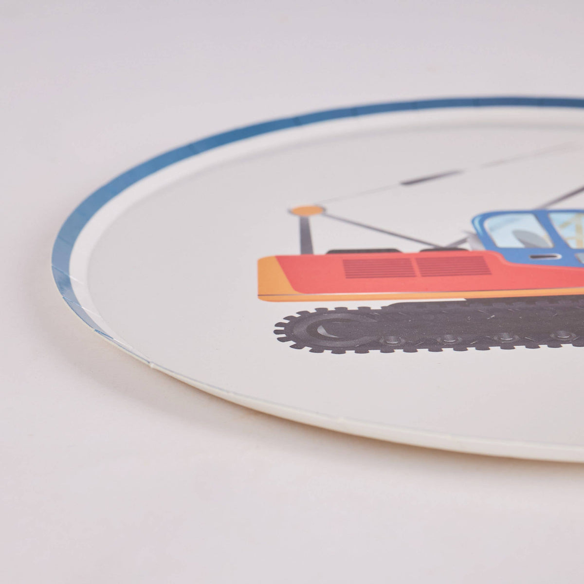 close up of construction plate with crane illustration