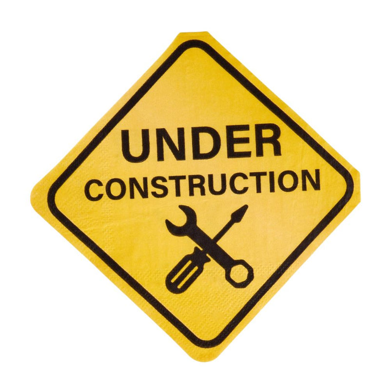 under construction sign napkin