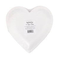 Back of packaged conversation heart shaped paper plates
