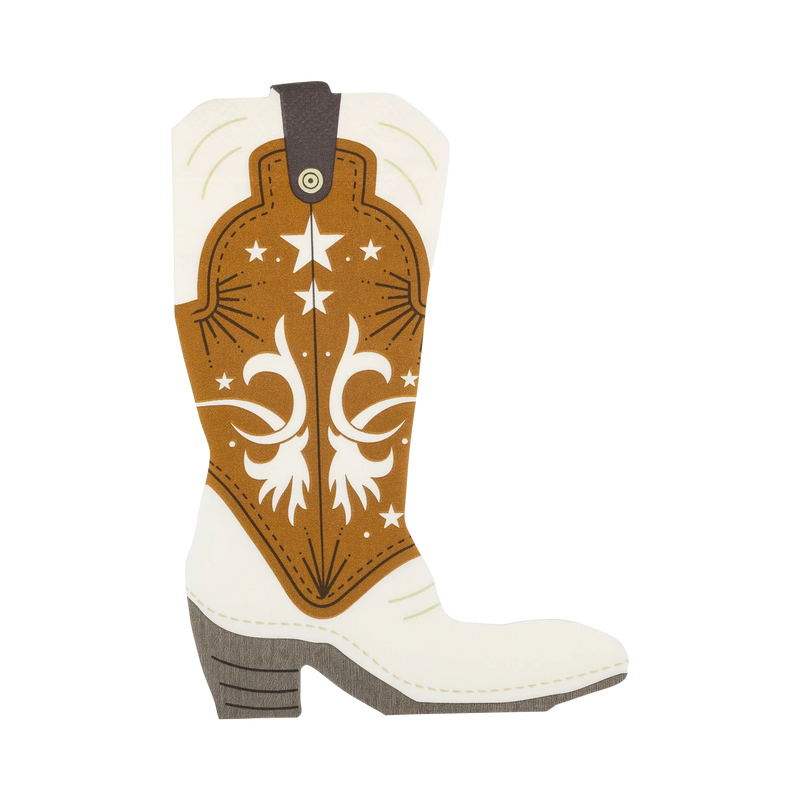 Cowboy boot guest napkin, 5 x 7 inches—set of 24.