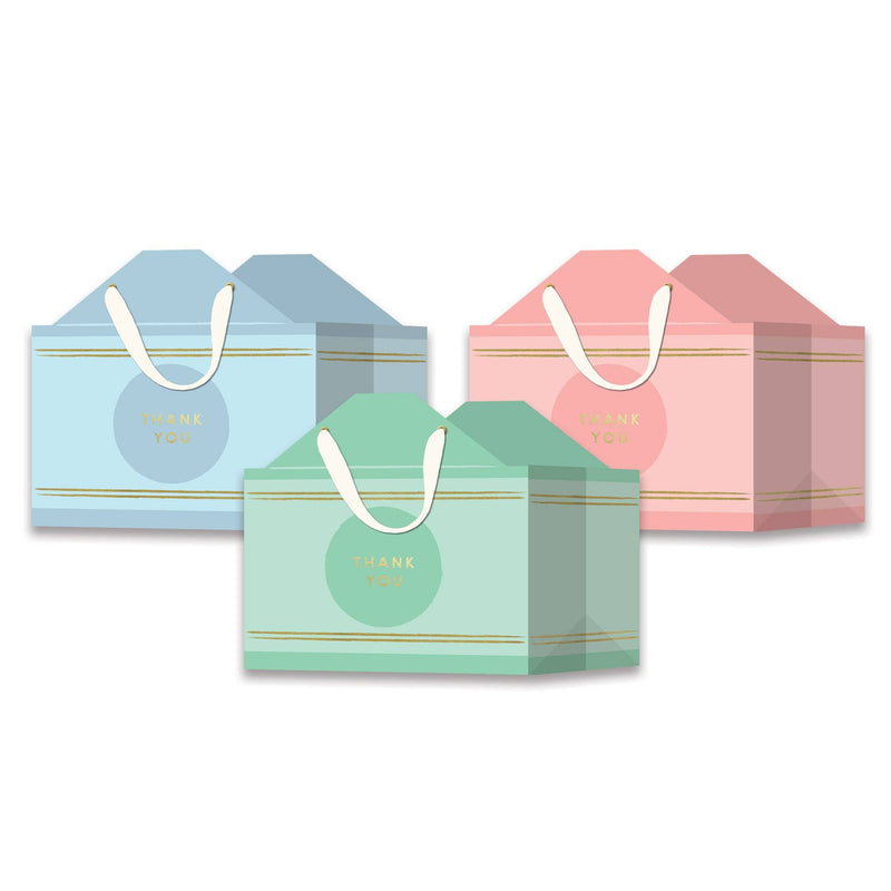 Set of crayon shaped favor bags in three colors, die-cut into pointed crayon silhouettes, sized for back-to-school and teacher appreciation treats.
