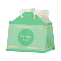 Colorful green crayon themed mini gift bag with handles for small gifts, party favors, and teacher appreciation treats