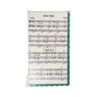 Cream sheet music paper dinner napkin shown flat