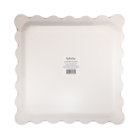 Back of the cream fall paper plate showing the plain square shape and "8 Paper Plates" packaging label.