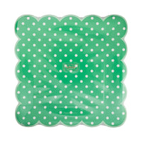 Green Polka Dot Scalloped Square Plate
