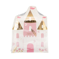 Pink and Gold Foil Princess Castle Shaped Paper Plates