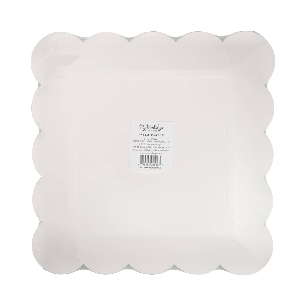 Green Polka Dot Scalloped Square Plate