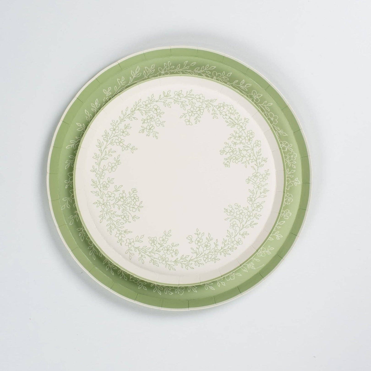 Floral Elegance Sage Dessert Plates