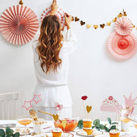 Pale Pink Party Fans - Blush Paper Fan Backdrop (4pk)