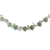 dinosaur birthday banner with leaves