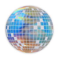 Flat, isolated product shot of the 14-inch holographic disco ball placemat on a white background.