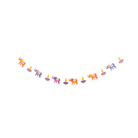 Full 6-ft Diwali banner with alternating elephants and diyas on twine—reusable party supplies.