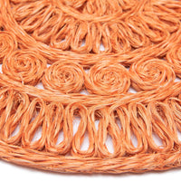 Orange Woven Round Placemat - perfect for a Spring or Easter Table