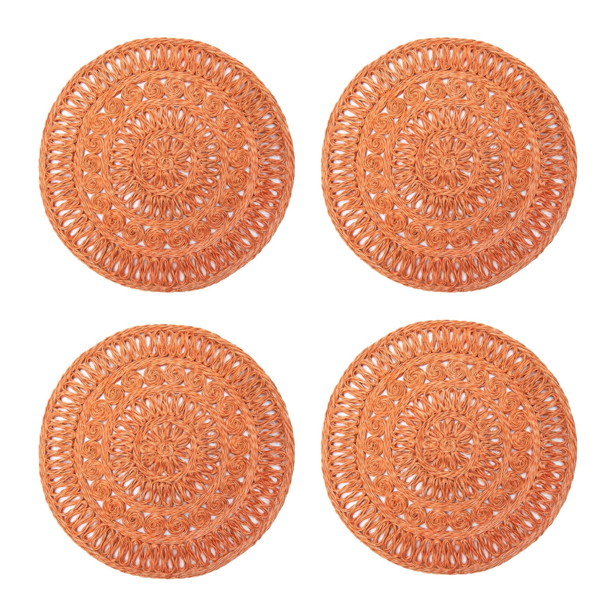 Orange Woven Round Placemat - perfect for a Spring or Easter Table
