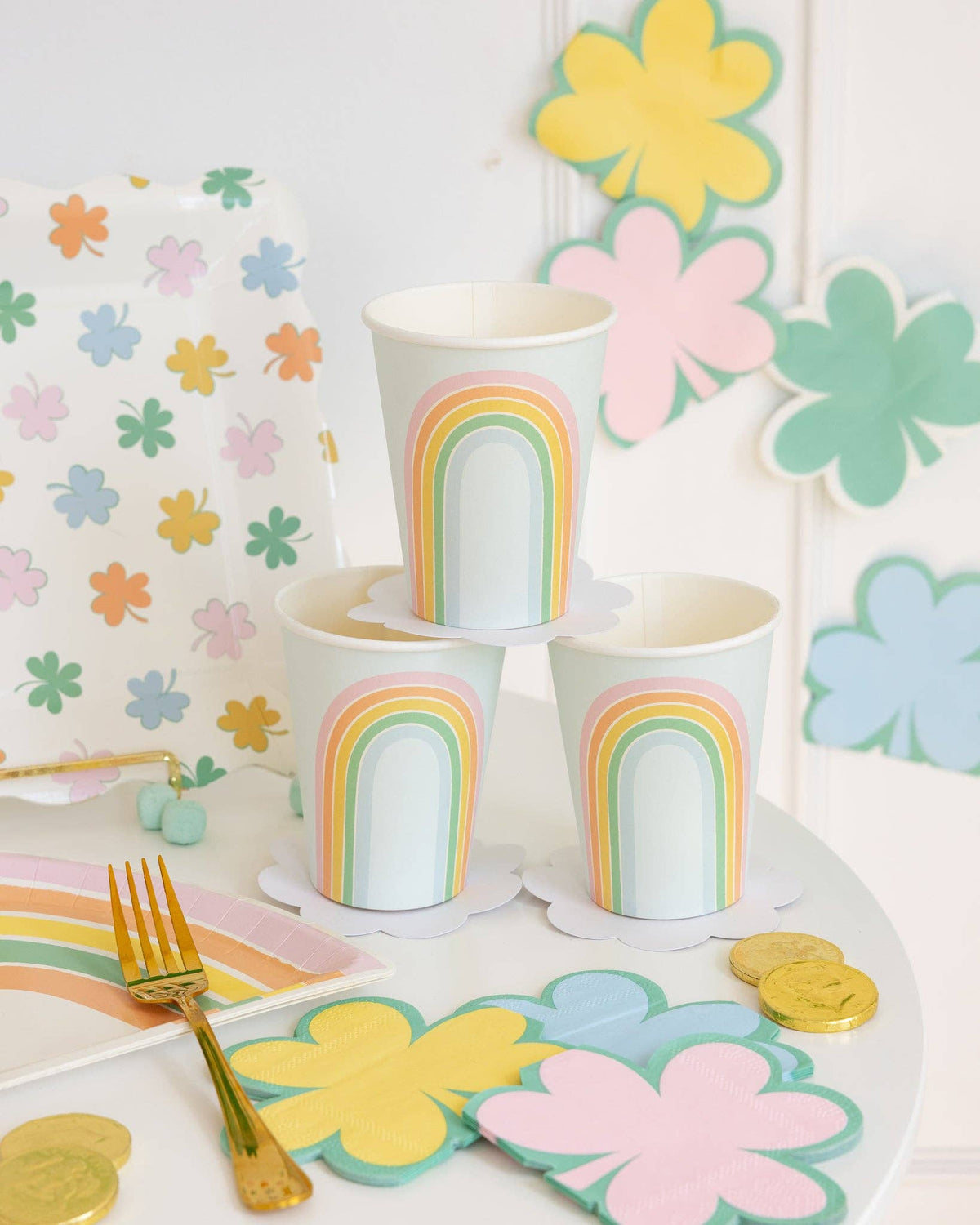 Pastel Rainbow St. Patrick's Day Cup