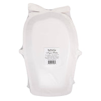 Back of packaged Easter basket shaped paper plates showing product label