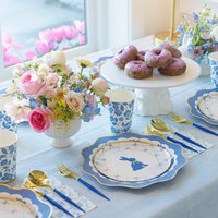 Belle Blue Elegant Floral Dinner Plates