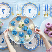 Belle Blue Elegant Floral Dinner Plates