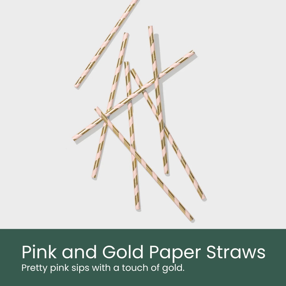 Pink and Gold Straws - Moment & Co's Easter Box