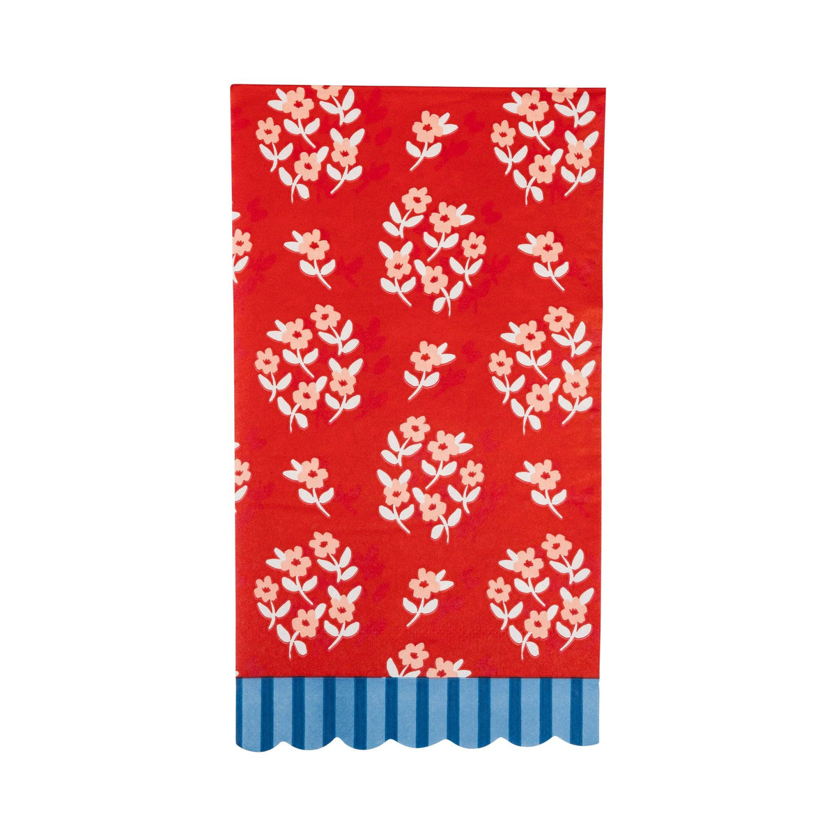 Red and Blue Floral Paper Dinner Napkins