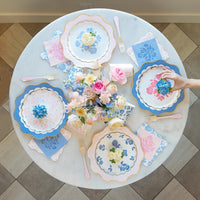 Belle Blue Elegant Floral Dinner Plates