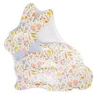 Floral bunny paper plates packaged together in protective wrapping