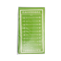 Packaged football field dinner napkins stacked together