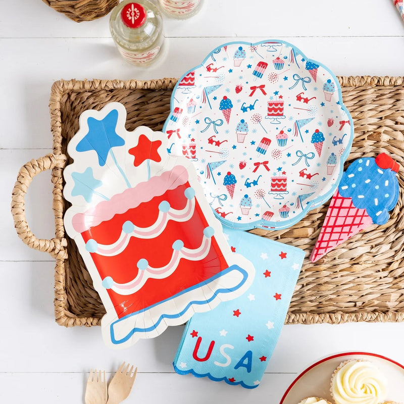 USA Stars Paper Dinner Napkins, 24ct | Patriotic Napkins, July 4th Paper Napkins, 4th of July Party Supplies, Fourth of July Tableware, USA