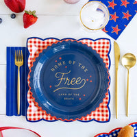 Home of the Free 9" Paper Plates, 8ct | Patriotic Plates, July 4th Paper Plates, 4th of July Party Supplies, Paper Dinner Plates, Patriotic