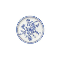 French toile small plate with blue floral pattern
