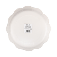 Rust gingham paper dinner plate stacked in a clear packaging with My Mind's Eye label. 