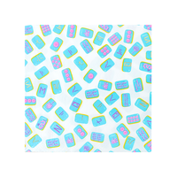 Game night mahjong large napkin with colorful tile pattern on white background.