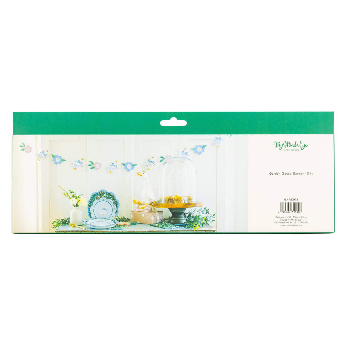 Garden Goose Banner packaging back with lifestyle image and product details
