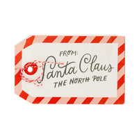 Product on white—single tag-shaped bag reading “From: Santa Claus, The North Pole”