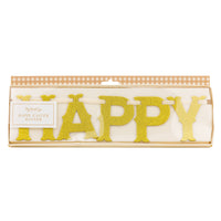 Packaged gold glitter Happy Easter banner in retail box