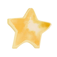Single die-cut watercolor gold star paper napkin on white