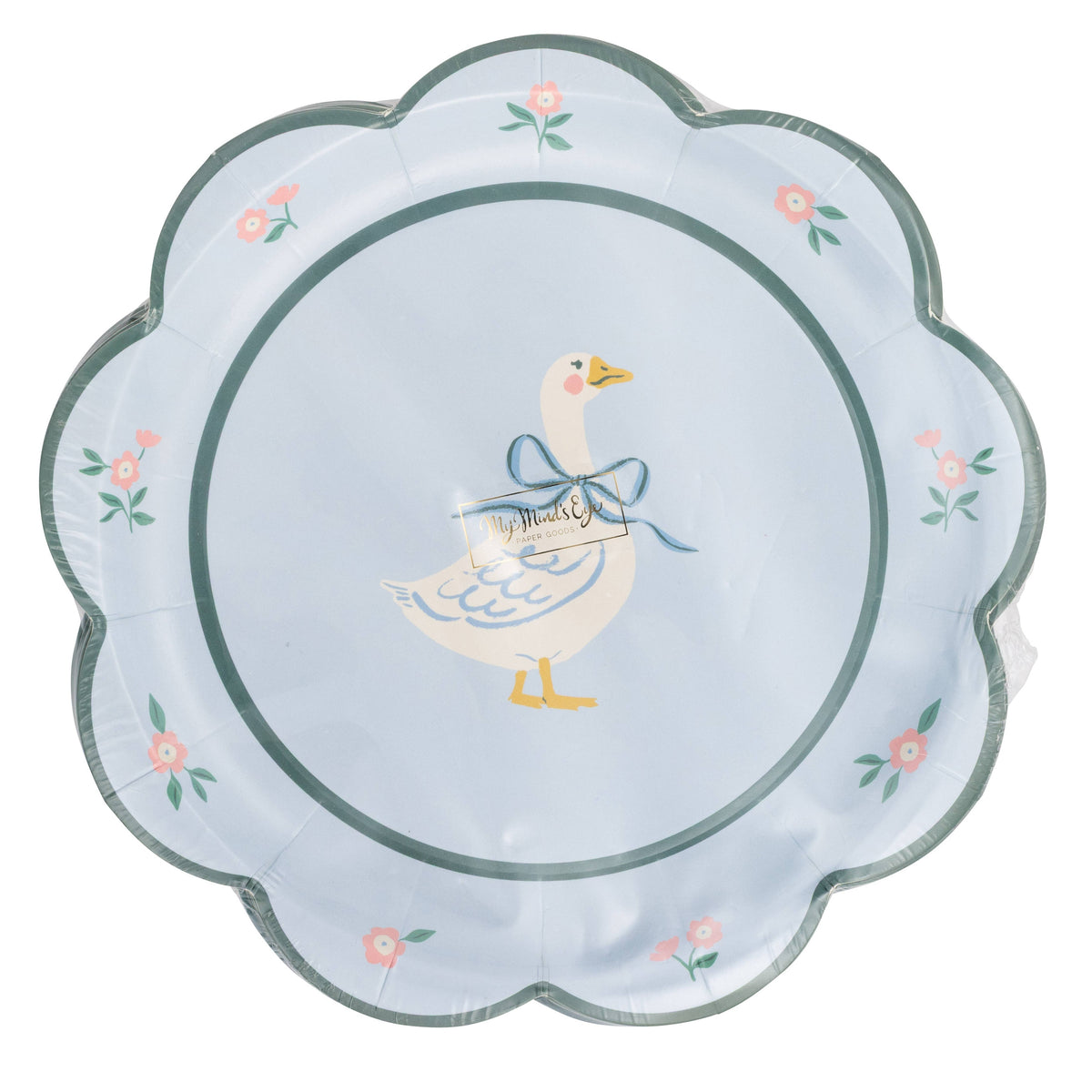 Packaged goose dessert plates showing front design