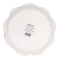 Back of goose dessert plate packaging showing plate shape and size