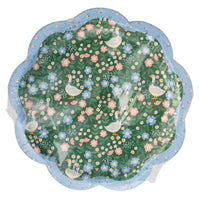 Packaged goose floral scalloped party plates front view