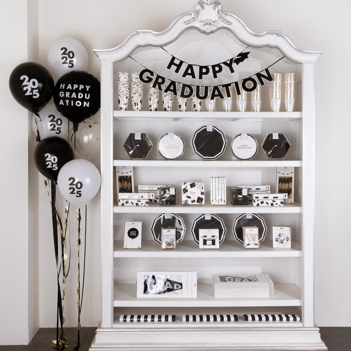 Graduation balloon display with 2025 balloons
