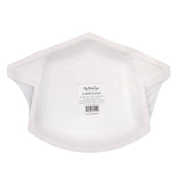 Back of graduation cap shaped paper plate packaging