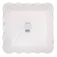 Back of graduation icon foil paper plate set packaging