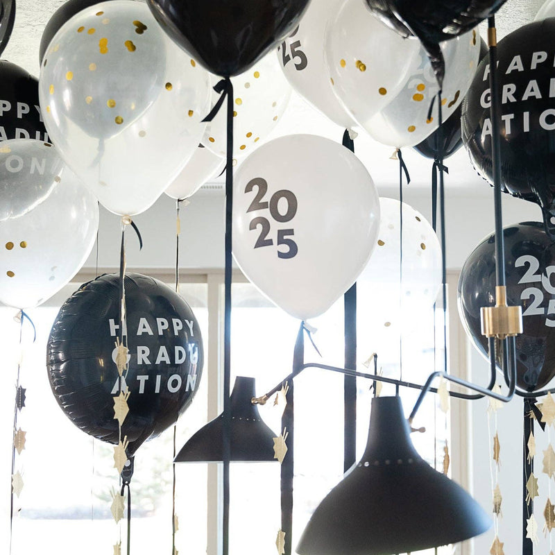 Graduation party balloons with Happy Graduation balloon
