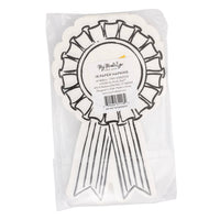 Back view of packaged graduation napkins with product label