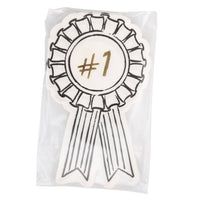 Packaged set of graduation ribbon-shaped party napkins
