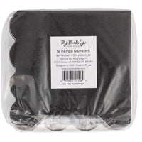 Back of package showing black napkins from the graduation well wishes cocktail napkin set