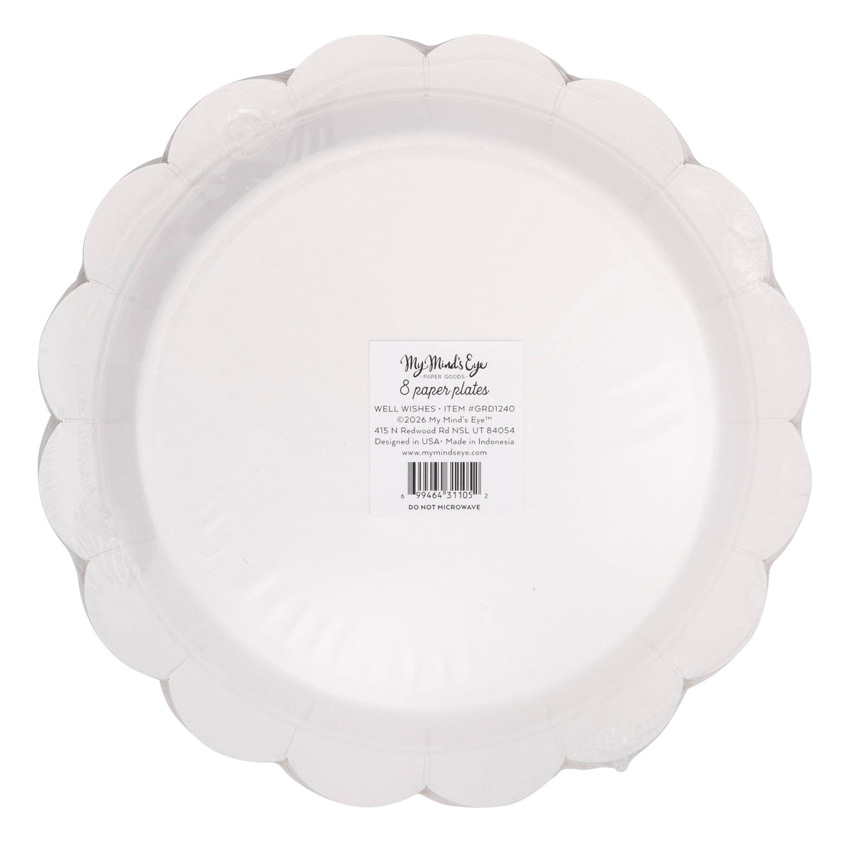 Graduation Well Wishes plate set in packaging back view